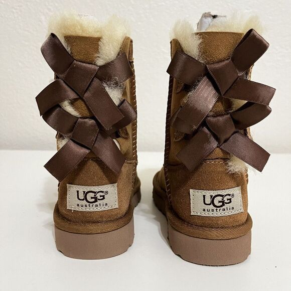 UGG Australia Bailey Bow II Boots Chestnut Toddler Girls Size 8 NEW in BOX - Picture 8 of 14